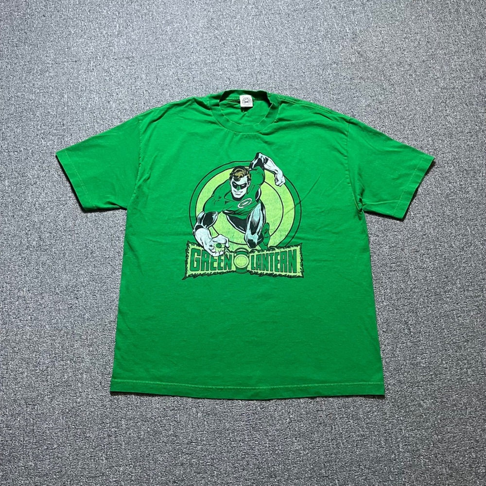 DC Comics Green Lantern T Shirt XL Green Graphic Tee Superhero Hal Jordan Y2K